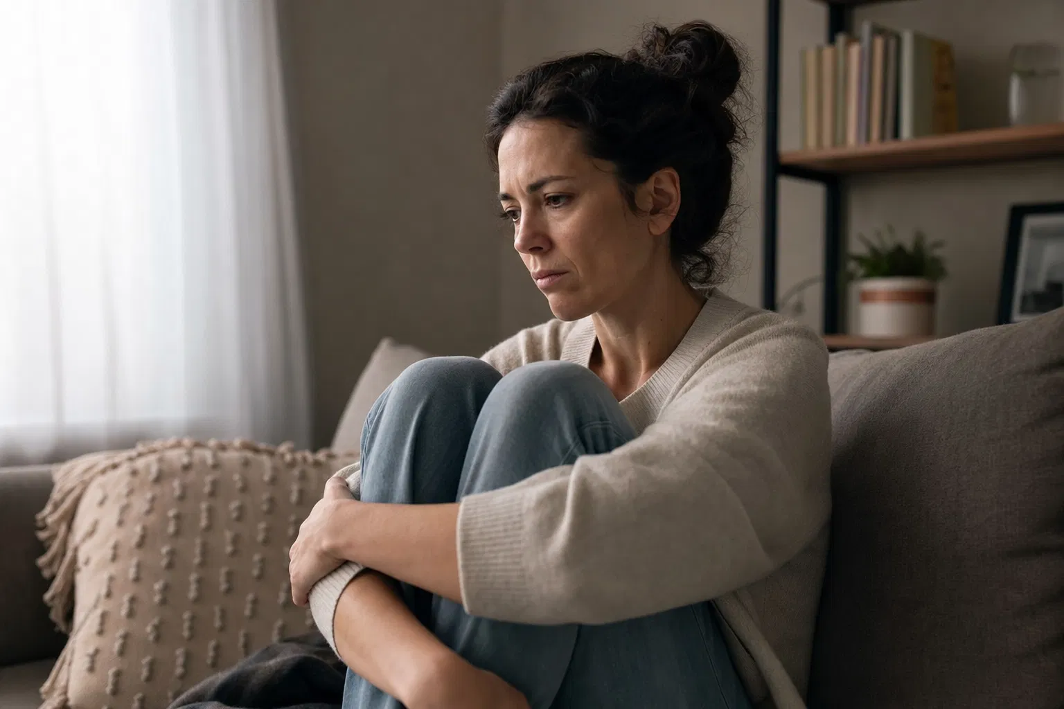 Woman experiencing anxiety and distress